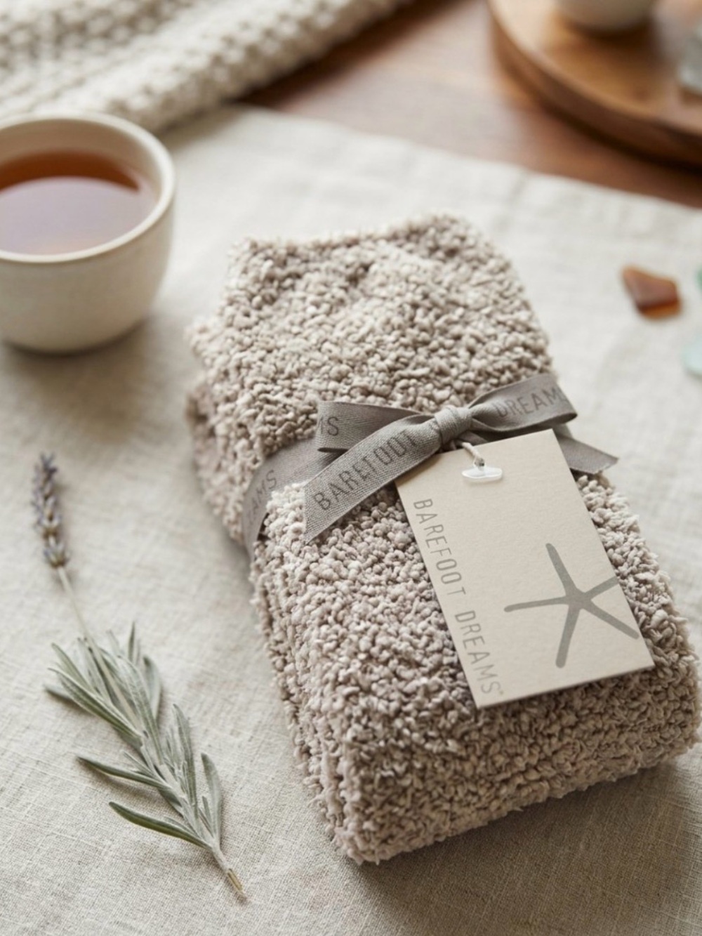 Barefoot Dreams Cozy Taupe Socks